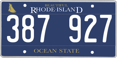 RI license plate 387927