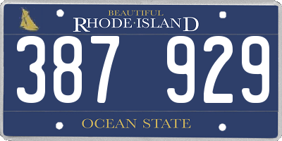RI license plate 387929