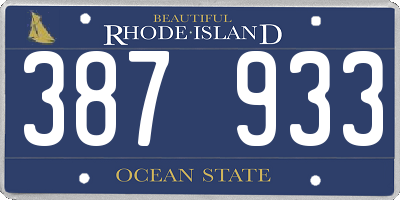 RI license plate 387933