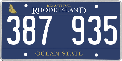 RI license plate 387935