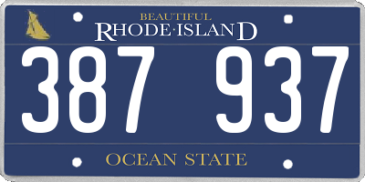 RI license plate 387937