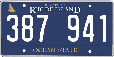 RI license plate 387941