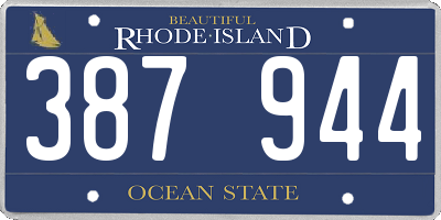 RI license plate 387944