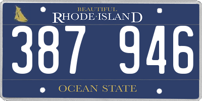 RI license plate 387946