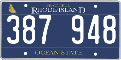 RI license plate 387948