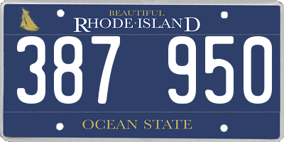 RI license plate 387950