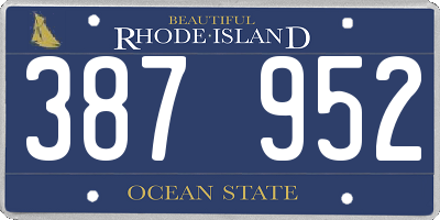 RI license plate 387952