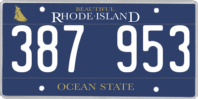 RI license plate 387953