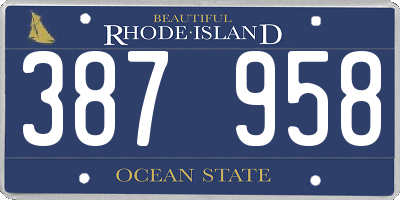 RI license plate 387958