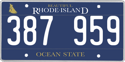 RI license plate 387959