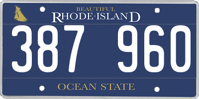 RI license plate 387960