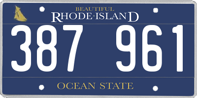 RI license plate 387961