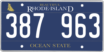 RI license plate 387963
