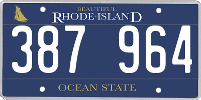 RI license plate 387964