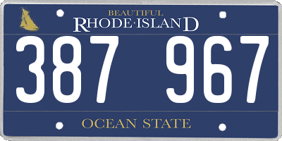 RI license plate 387967