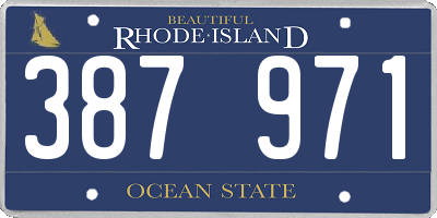 RI license plate 387971