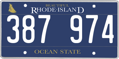 RI license plate 387974