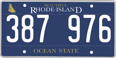 RI license plate 387976