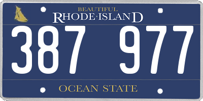 RI license plate 387977