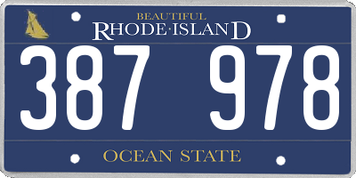 RI license plate 387978