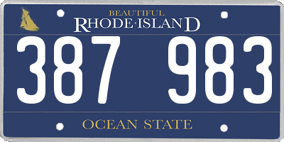 RI license plate 387983