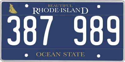 RI license plate 387989