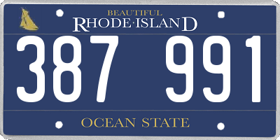 RI license plate 387991