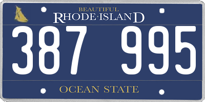 RI license plate 387995