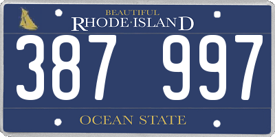 RI license plate 387997