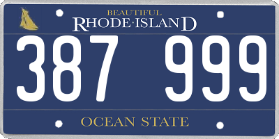 RI license plate 387999