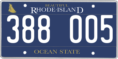 RI license plate 388005