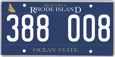 RI license plate 388008