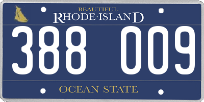 RI license plate 388009