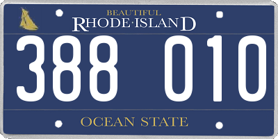 RI license plate 388010