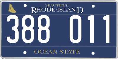 RI license plate 388011