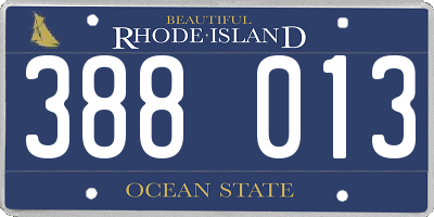 RI license plate 388013