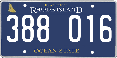 RI license plate 388016