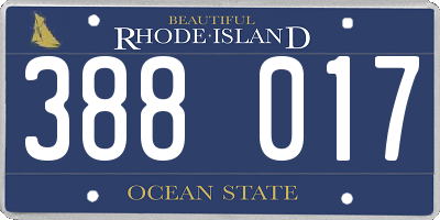 RI license plate 388017