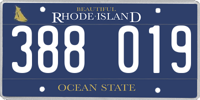 RI license plate 388019