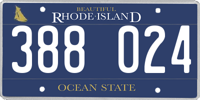 RI license plate 388024