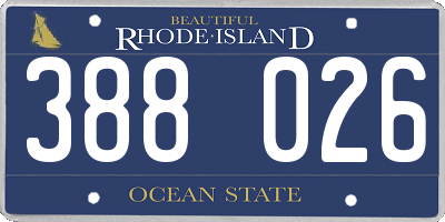 RI license plate 388026