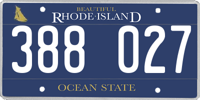 RI license plate 388027
