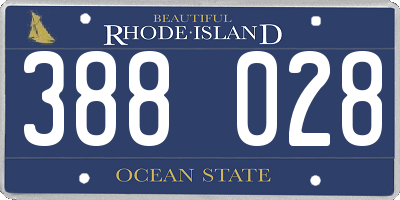RI license plate 388028