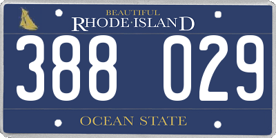 RI license plate 388029