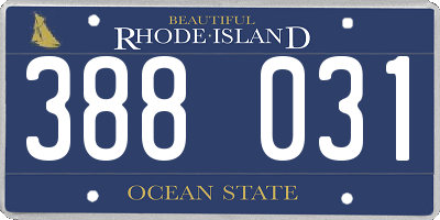 RI license plate 388031