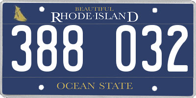 RI license plate 388032