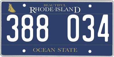 RI license plate 388034