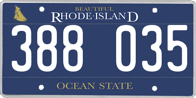 RI license plate 388035