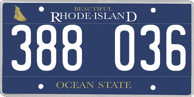 RI license plate 388036