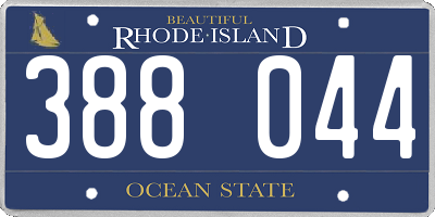 RI license plate 388044